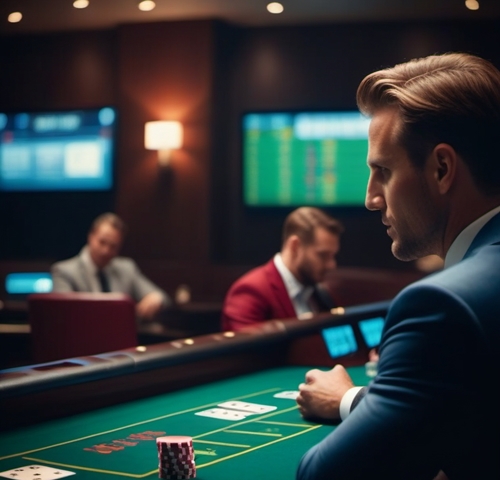 Un joueur de poker assis à une table