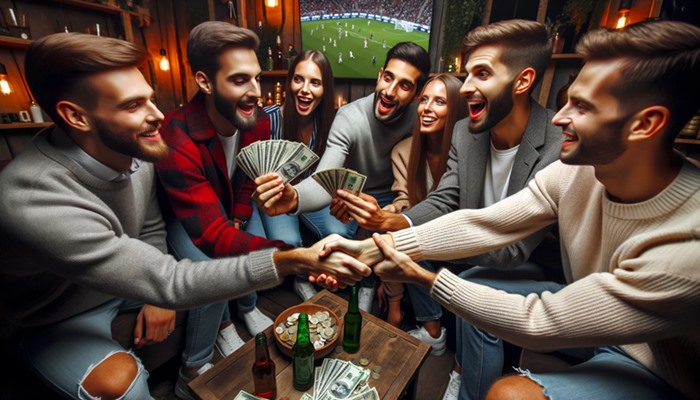 Des amis qui sont en train de parier autour d’une table