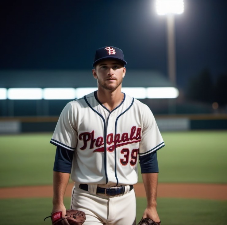 Un joueur de baseball sur un terrain