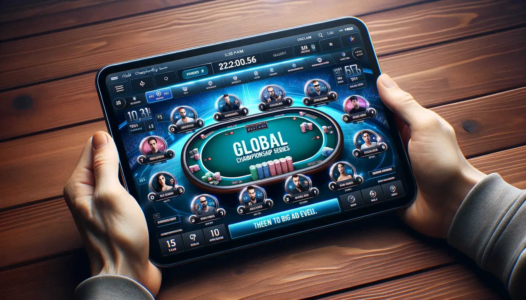 Table de poker lors d’un tournoi international